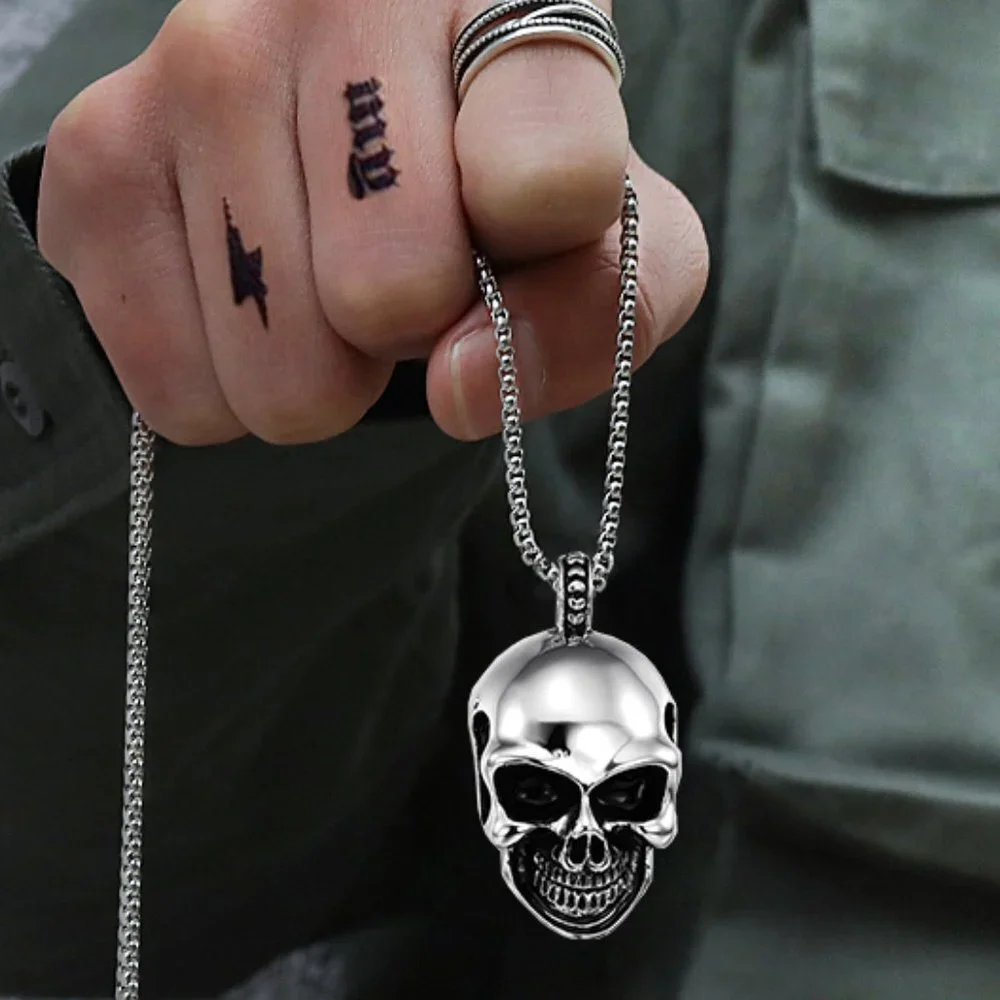 ❤️Fashion trendy skull Pendant necklace, N90201P153